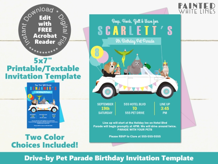 Birthday Parade Party Invitation Template