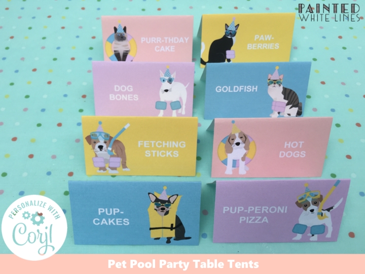 Pool Pawty Pool Party Food Labels Template