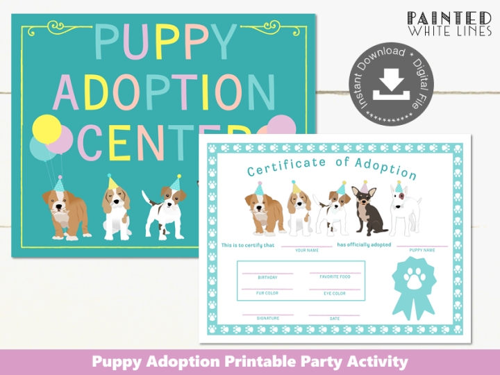 Printable Puppy Adoption Party Activity