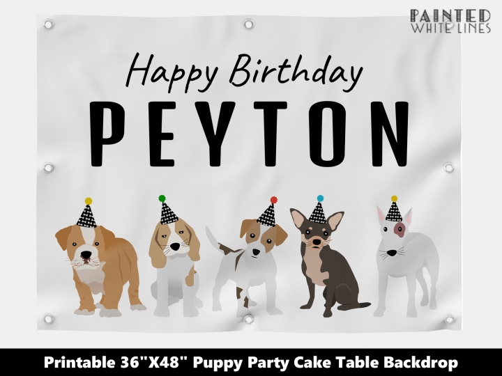 Boys Puppy Dog Birthday Banner 