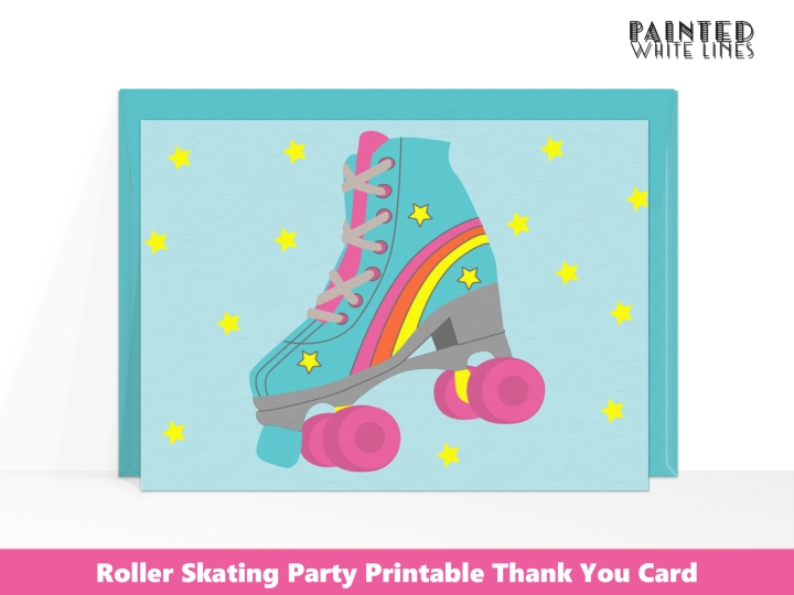 Roller skating Thank You Cards / Stationery Template