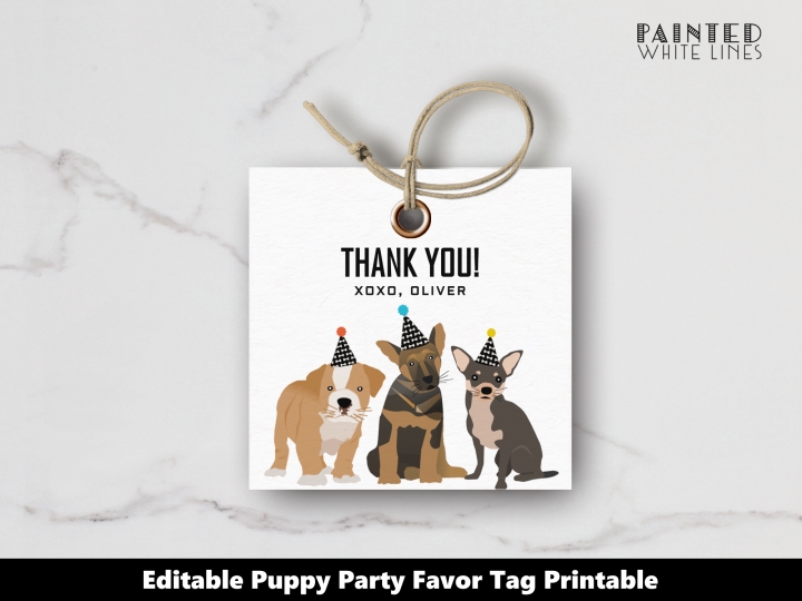 Dog Party Favor Tags Personalized Dog 