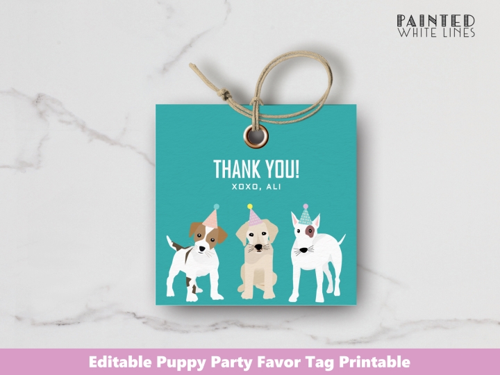 Dog Party Favor Tags Personalized Dog 
