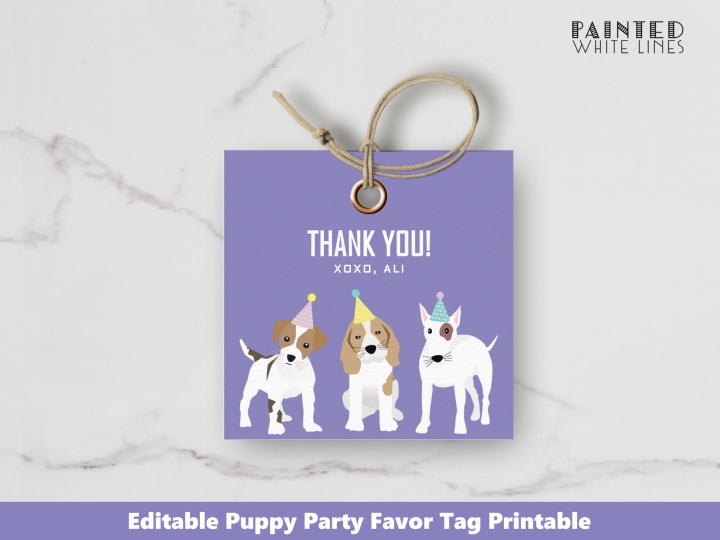Dog Party Favor Tags Personalized Party