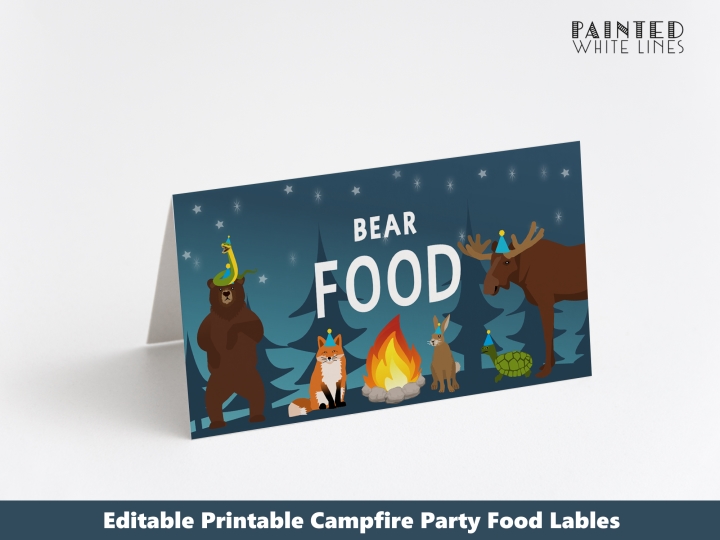 Campfire Birthday Party Food Labels