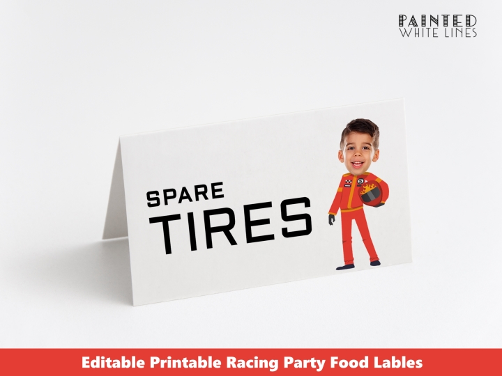 Photo Race Car Food Labels Personalized