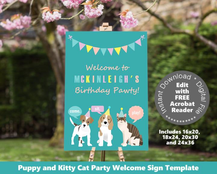 Pet Party Welcome Sign