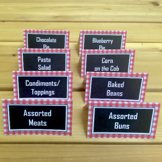 Printable BBQ Food Labels