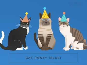 Cat Party (Blue)