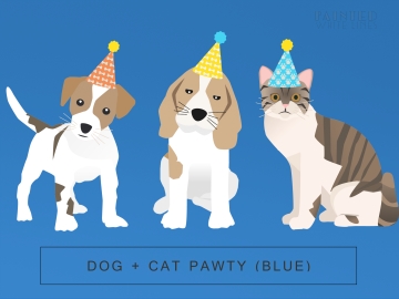 Dog or Cat Birthday Party (Blue)