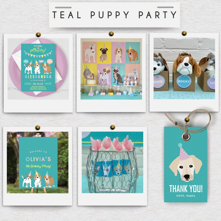 Puppy Party (Teal)