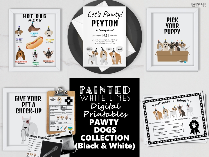 Adopt a Puppy Dog Party (Black and White)