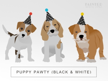 Puppy Party (Black and White)